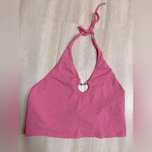 Pink Heart Halter Top